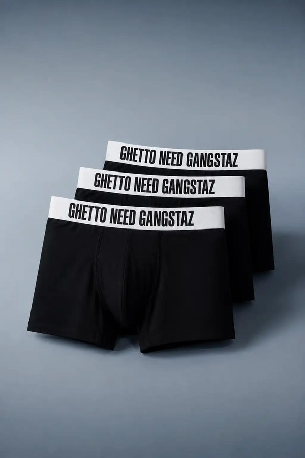 GNG050 - GNG Beyaz Şeritli 3'lü Boxer