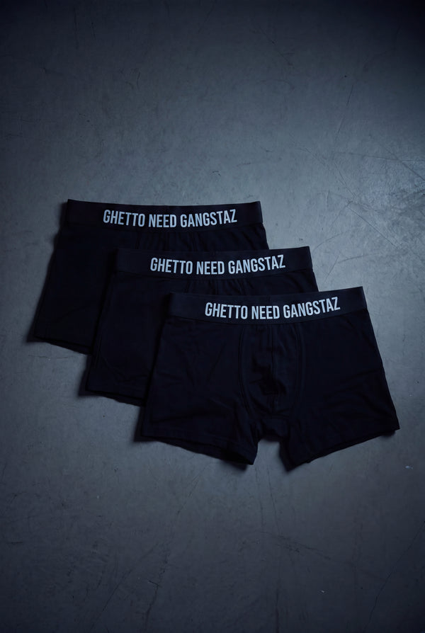GNG050 - GNG Siyah Şeritli 3'lü Boxer